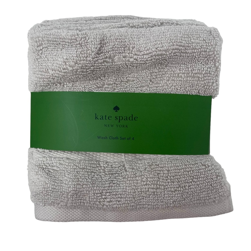 Kate Spade New York light gray Washcloth set of 4 NWT